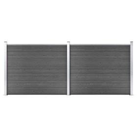 Set aus schwarzen WPC-Zaunpaneelen 353x146 cm von vidaXL, Zaunpaneele - Ref: Foro24-3070459, Preis: 390,96 €, Rabatt: %