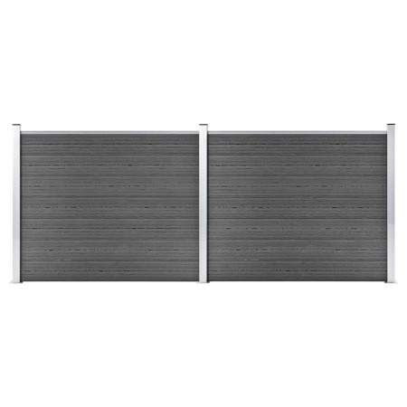 Black WPC fence panel set 353x146 cm by vidaXL, fence panels - Ref: Foro24-3070459, Price: 397,65 €, Discount: %