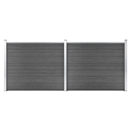 Set aus schwarzen WPC-Zaunpaneelen 353x146 cm von vidaXL, Zaunpaneele - Ref: Foro24-3070459, Preis: 416,01 €, Rabatt: %