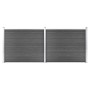 Black WPC fence panel set 353x146 cm by vidaXL, fence panels - Ref: Foro24-3070459, Price: 397,65 €, Discount: %