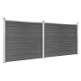 Black WPC fence panel set 353x146 cm by vidaXL, fence panels - Ref: Foro24-3070459, Price: 397,65 €, Discount: %