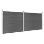Set aus schwarzen WPC-Zaunpaneelen 353x146 cm von vidaXL, Zaunpaneele - Ref: Foro24-3070459, Preis: 416,01 €, Rabatt: %
