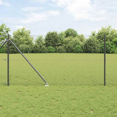 Reja con postes Gris 1 x 50 m Acero