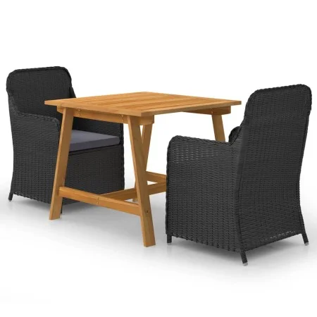 Juego de comedor para jardín 3 piezas negro de vidaXL, Conjuntos de jardín - Ref: Foro24-3068714, Precio: 359,48 €, Descuento: %