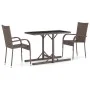 Juego de comedor para jardín de 3 piezas marrón de vidaXL, Conjuntos de jardín - Ref: Foro24-3072451, Precio: 168,73 €, Descu...