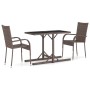 Juego de comedor para jardín de 3 piezas marrón de vidaXL, Conjuntos de jardín - Ref: Foro24-3072451, Precio: 166,07 €, Descu...