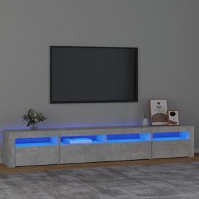 Mueble de TV con luces LED gris hormigón 240x35x40 cm de vidaXL, Muebles TV - Ref: Foro24-3152725, Precio: 153,28 €, Descuent...