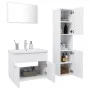 Badmöbel-Set aus weißem Holzwerkstoff von vidaXL, Badezimmermöbel - Ref: Foro24-3070955, Preis: 114,62 €, Rabatt: %