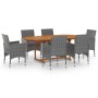 Garden dining set 7 pieces gray synthetic rattan by vidaXL, Garden sets - Ref: Foro24-3070752, Price: 598,25 €, Discount: %