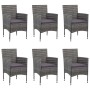 Garden dining set 7 pieces gray synthetic rattan by vidaXL, Garden sets - Ref: Foro24-3070752, Price: 598,25 €, Discount: %