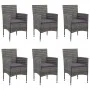 Garden dining set 7 pieces gray synthetic rattan by vidaXL, Garden sets - Ref: Foro24-3070752, Price: 674,28 €, Discount: %