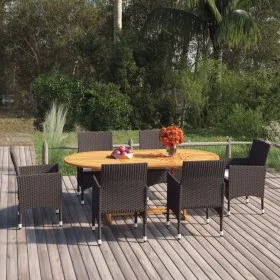 7-piece garden dining set in brown synthetic rattan by vidaXL, Garden sets - Ref: Foro24-3070754, Price: 681,41 €, Discount: %