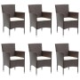 7-piece garden dining set in brown synthetic rattan by vidaXL, Garden sets - Ref: Foro24-3070754, Price: 650,73 €, Discount: %