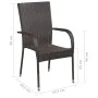 7-Piece Brown Synthetic Rattan Garden Dining Set by vidaXL, Garden sets - Ref: Foro24-3070757, Price: 538,84 €, Discount: %