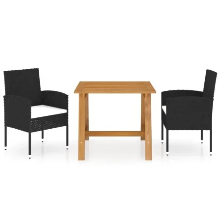 Juego de comedor para jardín 3 piezas negro de vidaXL, Conjuntos de jardín - Ref: Foro24-3068722, Precio: 197,42 €, Descuento: %