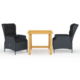 Dark gray 3-piece garden dining set by vidaXL, Garden sets - Ref: Foro24-3068725, Price: 600,50 €, Discount: %