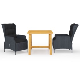 Dunkelgraues 3-teiliges Garten-Essset von vidaXL, Gartensets - Ref: Foro24-3068725, Preis: 607,63 €, Rabatt: %