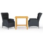 Dunkelgraues 3-teiliges Garten-Essset von vidaXL, Gartensets - Ref: Foro24-3068725, Preis: 571,11 €, Rabatt: %