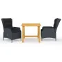 Juego de comedor para jardín 3 piezas gris oscuro de vidaXL, Conjuntos de jardín - Ref: Foro24-3068725, Precio: 590,44 €, Des...