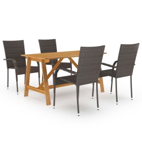 Braunes 5-teiliges Garten-Essset von vidaXL, Gartensets - Ref: Foro24-3068749, Preis: 340,37 €, Rabatt: %