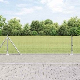 Reja con postes Plateado 0.6 x 10 m Acero