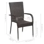 Juego de comedor para jardín 5 piezas marrón de vidaXL, Conjuntos de jardín - Ref: Foro24-3068749, Precio: 363,80 €, Descuent...