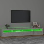 Mueble de TV con luces LED gris hormigón 240x35x40 cm de vidaXL, Muebles TV - Ref: Foro24-3152725, Precio: 154,41 €, Descuent...