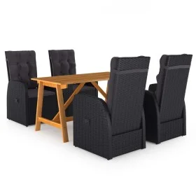 Garden dining set 5 pieces black by vidaXL, Garden sets - Ref: Foro24-3068766, Price: 762,60 €, Discount: %