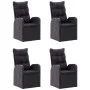 Juego de comedor para jardín 5 piezas negro de vidaXL, Conjuntos de jardín - Ref: Foro24-3068766, Precio: 762,93 €, Descuento: %