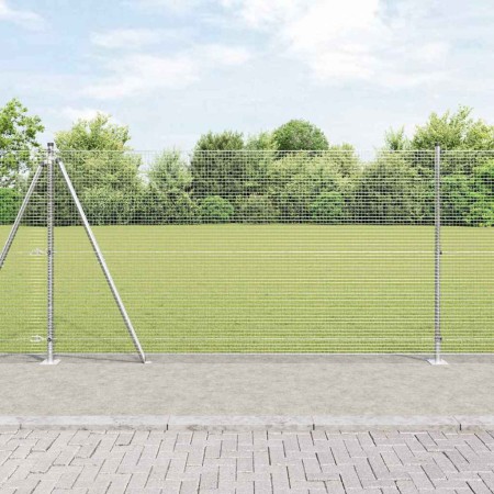 Reja con postes Plateado 1.2 x 10 m Acero