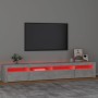 Mueble de TV con luces LED gris hormigón 240x35x40 cm de vidaXL, Muebles TV - Ref: Foro24-3152725, Precio: 154,41 €, Descuent...