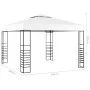 Garden gazebo tent with LED strip lights 3x3 m white by vidaXL, Tents and gazebos - Ref: Foro24-3070305, Price: 243,06 €, Dis...