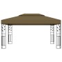 Double roof gazebo and taupe gray LED light strip 3x4 m 180 g/m² by vidaXL, Tents and gazebos - Ref: Foro24-3070313, Price: 3...