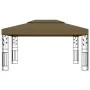 Double roof gazebo and taupe gray LED light strip 3x4 m 180 g/m² by vidaXL, Tents and gazebos - Ref: Foro24-3070313, Price: 2...