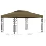 Double roof gazebo and taupe gray LED light strip 3x4 m 180 g/m² by vidaXL, Tents and gazebos - Ref: Foro24-3070313, Price: 2...