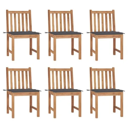Garden chairs 6 units with solid teak wood cushions by vidaXL, Garden chairs - Ref: Foro24-3073115, Price: 674,56 €, Discount: %