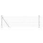 Reja con postes Plateado 0.4 x 25 m Acero