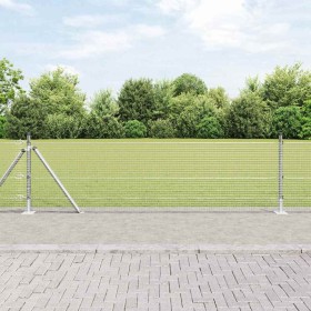 Reja con postes Plateado 0.5 x 25 m Acero