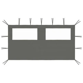 Seitenwand des Pavillons mit anthrazitgrauen 4x2 m großen Fenstern. von vidaXL, Zubehör für Pavillons und Pavillons - Ref: Fo...