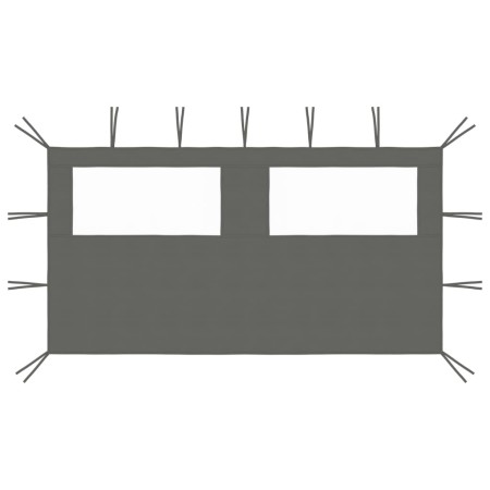 Seitenwand des Pavillons mit anthrazitgrauen 4x2 m großen Fenstern. von vidaXL, Zubehör für Pavillons und Pavillons - Ref: Fo...