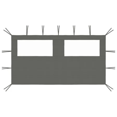 Seitenwand des Pavillons mit anthrazitgrauen 4x2 m großen Fenstern. von vidaXL, Zubehör für Pavillons und Pavillons - Ref: Fo...