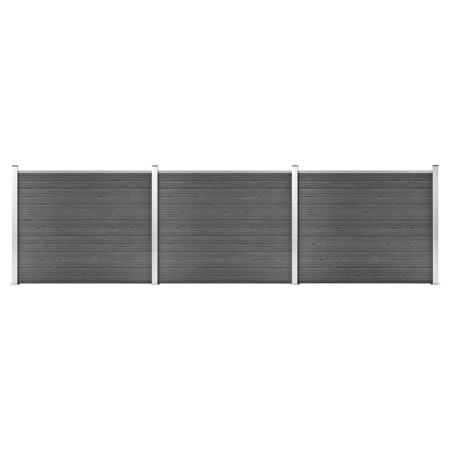 Juego de paneles de valla WPC negro 526x146 cm de vidaXL, Paneles de vallas - Ref: Foro24-3070460, Precio: 597,96 €, Descuent...