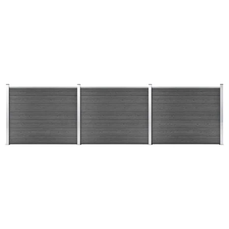 Schwarzes WPC-Zaunplatten-Set 526 x 146 cm von vidaXL, Zaunpaneele - Ref: Foro24-3070460, Preis: 615,21 €, Rabatt: %