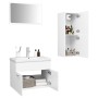 Juego de muebles de baño madera de ingeniería blanco