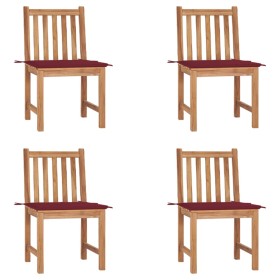 Garden chairs 4 units solid teak wood with cushions by vidaXL, Garden chairs - Ref: Foro24-3073097, Price: 457,34 €, Discount: %