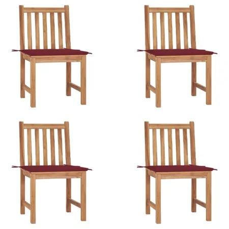 Garden chairs 4 units solid teak wood with cushions by vidaXL, Garden chairs - Ref: Foro24-3073097, Price: 445,33 €, Discount: %