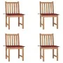 Garden chairs 4 units solid teak wood with cushions by vidaXL, Garden chairs - Ref: Foro24-3073097, Price: 445,33 €, Discount: %