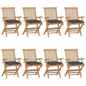Gartenstühle 8 Stück Teakholz mit anthrazitgrauen Kissen von vidaXL, Gartenstühle - Ref: Foro24-3072904, Preis: 626,02 €, Rab...
