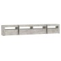 Mueble de TV con luces LED gris hormigón 240x35x40 cm de vidaXL, Muebles TV - Ref: Foro24-3152725, Precio: 154,41 €, Descuent...
