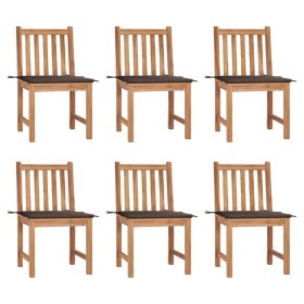 Gartenstühle 6 Einheiten mit Kissen aus massivem Teakholz von vidaXL, Gartenstühle - Ref: Foro24-3073123, Preis: 692,71 €, Ra...